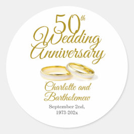 Minimalistisches Party zum 50. Hochzeitstag Runder Aufkleber