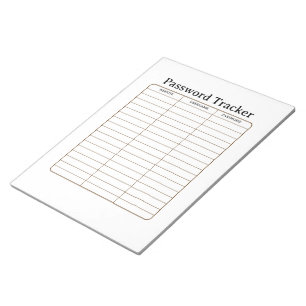 Minimalistisches Passwort-Tracker-Notizbuch Notizblock