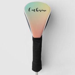 Minimalistisches Pastel-Rainbow-Handschriftzeichen Golf Headcover