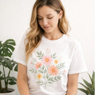 Minimalistisches Pastell-Blumenbouquet Tri-Blend Shirt