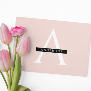 Minimalistisches Pastellrosa personalisierter Name Magnetkarte