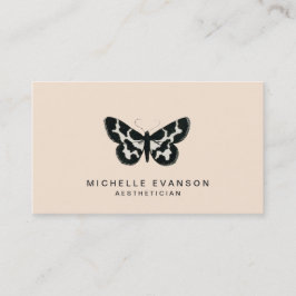 Minimalistisches Peach Butterfly-Logo Visitenkarte