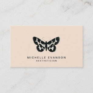 Minimalistisches Peach Butterfly-Logo Visitenkarte
