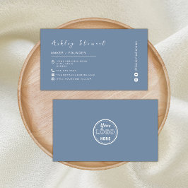 Minimalistisches Periwinkle-Beruflich-Branding-Log Visitenkarte