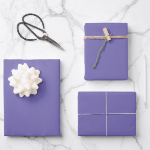 Minimalistisches Periwinkle-Lila einfarbig schlich Geschenkpapier Set