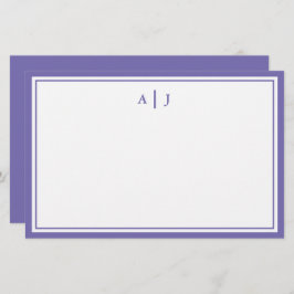 Minimalistisches Periwinkle-Monogramm Briefpapier