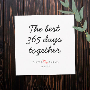 Minimalistisches Personalisiertes Hochzeitstag Karte