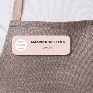 Minimalistisches personalisiertes Logo Rosé Namensschild