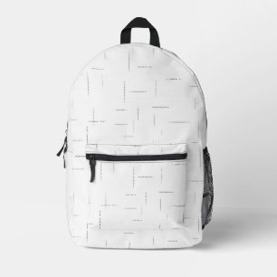 Minimalistisches personalisiertes Ordnerset Bedruckter Rucksack