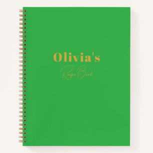 Minimalistisches Personalisiertes Rezept Notizbuch
