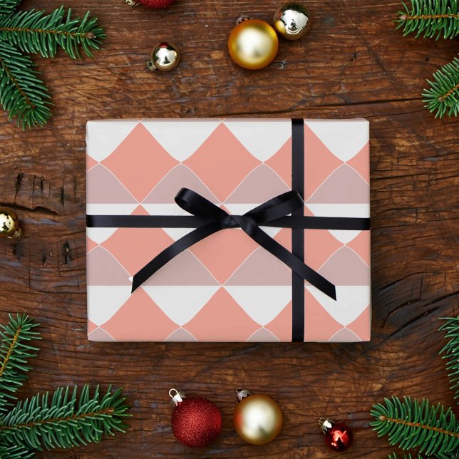Minimalistisches Pfirsich-Geometrisches Muster Geschenkpapier (Von Creator hochgeladen)