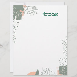 Minimalistisches Pflanzenpapier Notizbuch Briefbogen