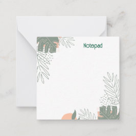 Minimalistisches Pflanzenpapier Notizbuch Mitteilungskarte