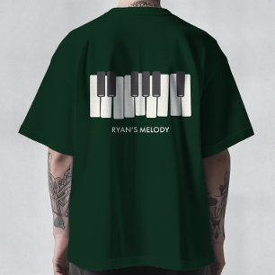 Minimalistisches Piano Keyboard T-Shirt mit indivi