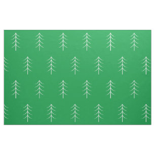Minimalistisches Pine Tree Green Holiday Fabric Stoff