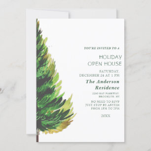 Minimalistisches Pine Tree Weihnachtshaus Einladung