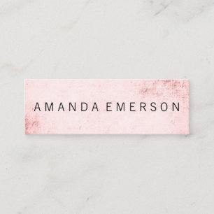Minimalistisches Pink Grunge Mini Visitenkarte
