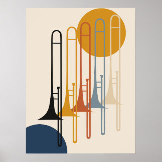 Minimalistisches Posaunenensemble | Mid-Century Mo Poster