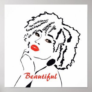 Minimalistisches Poster "Beautiful Woman"