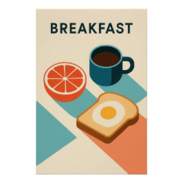 Minimalistisches Poster: BREAKFAST Poster