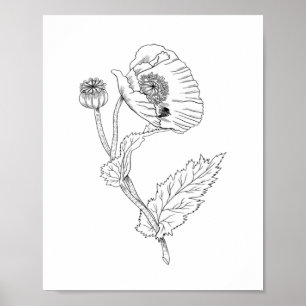 Minimalistisches Poster der Blume (Matte)