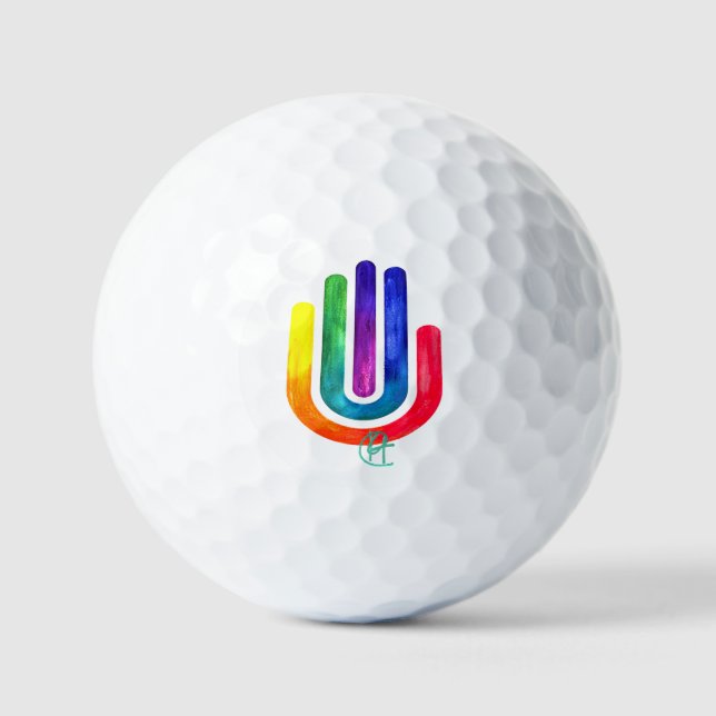 Minimalistisches Prism Hamsa Art Golfball (Vorderseite)