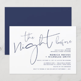 Minimalistisches Probe-Abendessen für Navy Einladung