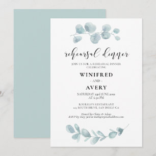 Minimalistisches Probe-Dinner im Aquarell Einladung