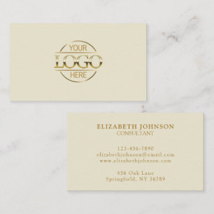 Minimalistisches professionelles Beige-Gold Firmen Visitenkarte