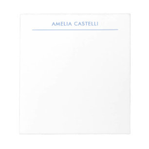 Minimalistisches professionelles einfaches Blau We Notizblock