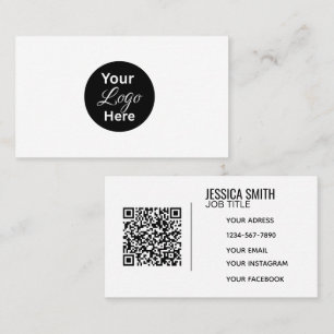 Minimalistisches professionelles Firmenlogo QR-Cod Visitenkarte