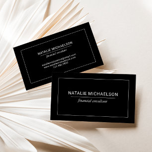 Minimalistisches professionelles Schwarz mit weiße Visitenkarte