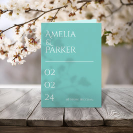 Minimalistisches Programm für grüne Hochzeiten