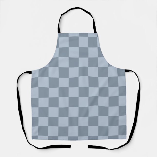 Minimalistisches Puderblau-Schachbrettmuster Schürze (Vorderseite)