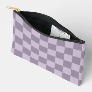 Minimalistisches Puderblau-Schachbrettmuster Zubehörtasche