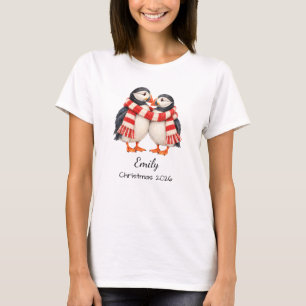 Minimalistisches Puffin-Weihnachtshemd für sie T-Shirt