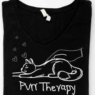 Minimalistisches Purr-Therapie-Katzenliebhaber-Doo Tri-Blend Shirt