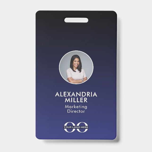 Minimalistisches QR Code Abzeichen für Mitarbeiter Ausweis (Vorderseite)