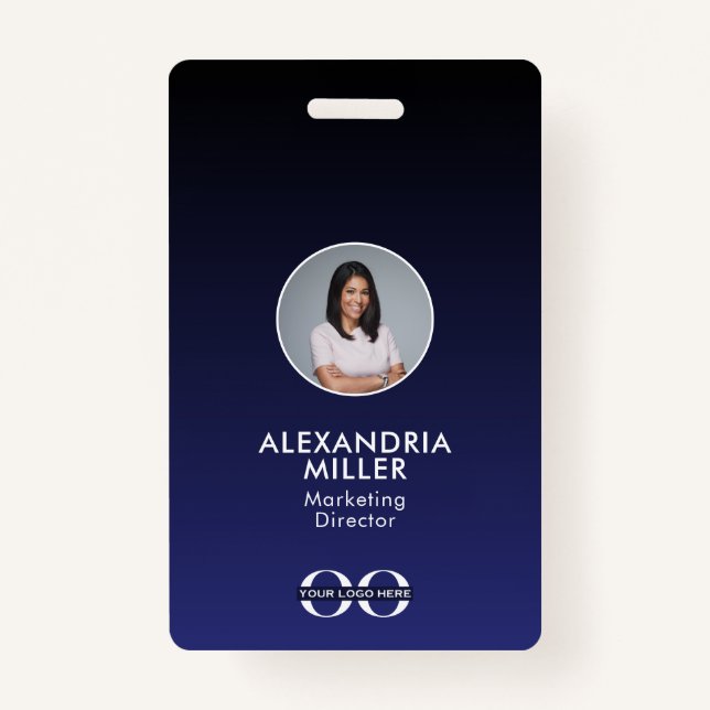 Minimalistisches QR Code Abzeichen für Mitarbeiter Ausweis (Vorderseite)