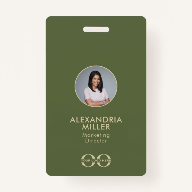 Minimalistisches QR Code Abzeichen für Mitarbeiter Ausweis (Vorderseite)