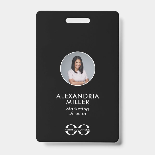 Minimalistisches QR Code Abzeichen für Mitarbeiter Ausweis (Vorderseite)