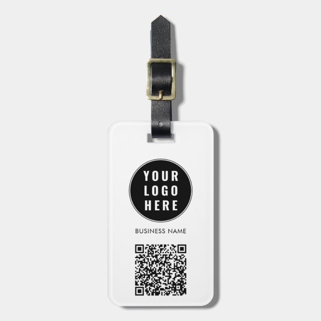 Minimalistisches QR-Code-Geschäftslogo Gepäckanhänger (Vorderseite vertikal)