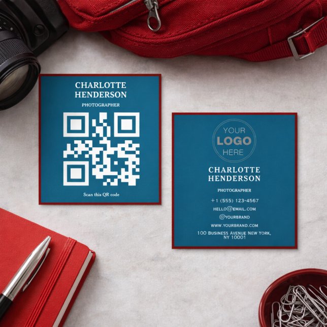 Minimalistisches QR-Code professionelles Design Quadratische Visitenkarte (Minimalist QR Code Professional Design Square Business Card
)