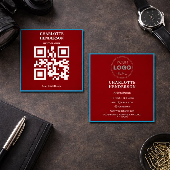 Minimalistisches QR-Code professionelles Design Quadratische Visitenkarte (Minimalist QR Code Professional Design Square Business Card
)