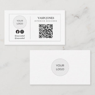 Minimalistisches QR-Code-Social-Icon-Logo-Geschäft Telefonnummerkarte