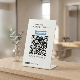 Minimalistisches QR-Code-Zahlungsschild für Salon Sockelschild