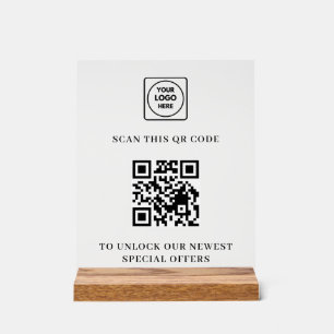 Minimalistisches QR-Logo-Acrylschild Acrylschild