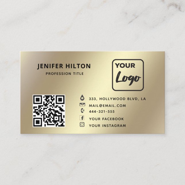 Minimalistisches QR-Logo Visitenkarte (Vorderseite)