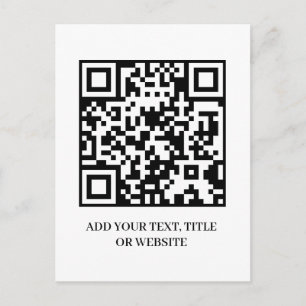 Minimalistisches QR   Moderne individuelle Textges Postkarte