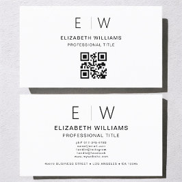 Minimalistisches QR-Monogramm Visitenkarte